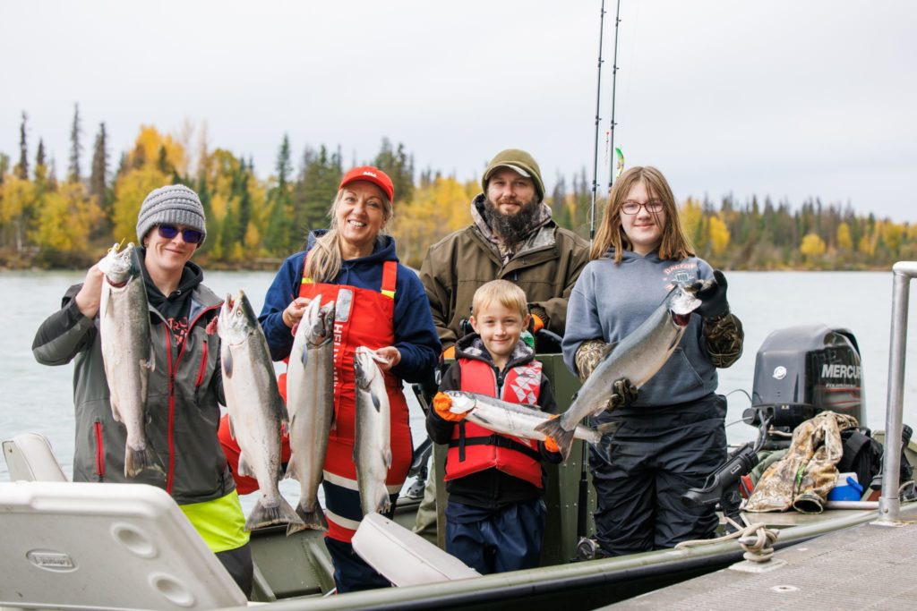 Family in boat for the Kenai Silver Salmon Derby